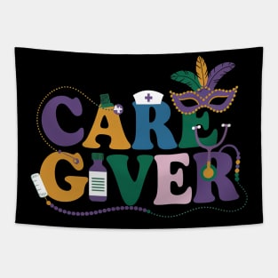 Mardi Gras Day Caregiver New Orleans Nursing Festival Party Tapestry