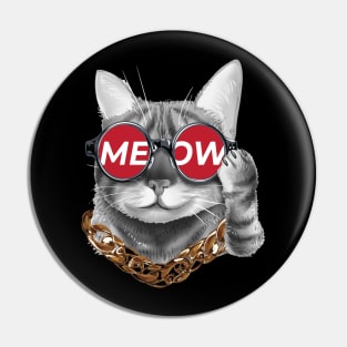 cat wearing meow sunglasses Pin