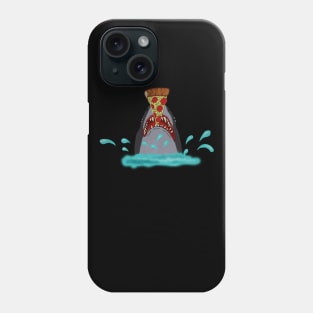 Shark Eating Pizza, Funny Pizza Lover Phone Case