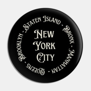 New York City Boroughs Pin