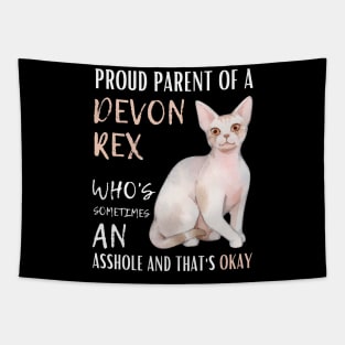 Proud Parents of Devon Rex Pet Cat Tapestry