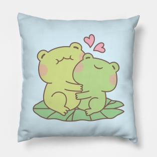 Cute Hugging Frogs In Love Pillow