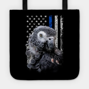 African Grey Majesty Stylish Tee Celebrating the Regal Parrot Tote