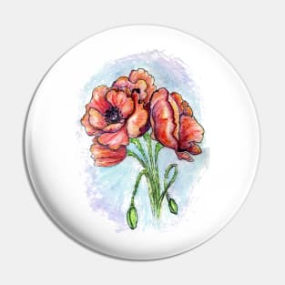 Poppy Flowers Pin