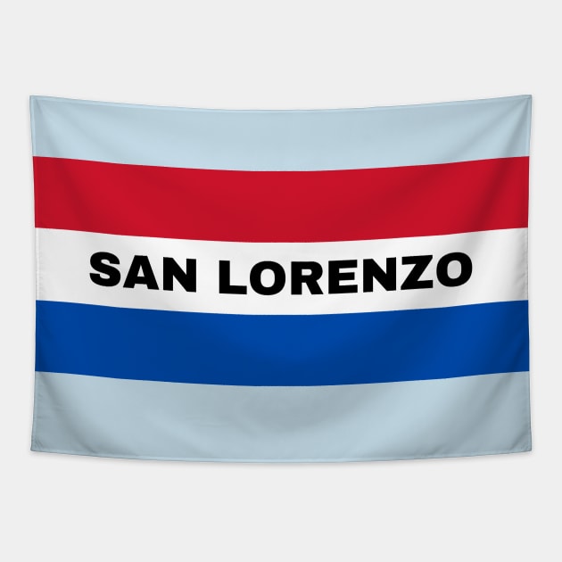 San Lorenzo City in Paraguay Flag Colors Tapestry by aybe7elf