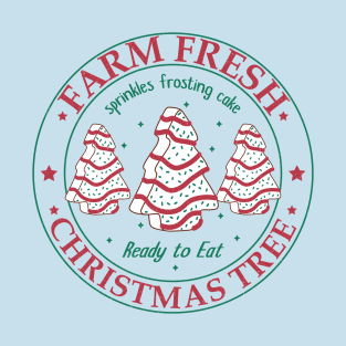 Cute Farm Fresh Christmas Tree Cake, Vintage Logo T-Shirt