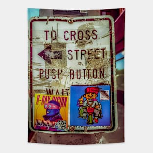 Street Sign Stickers NYC Tapestry