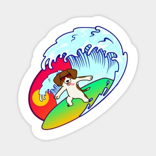 Dog on a Surfboard Magnet