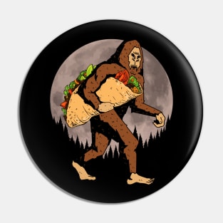 Bigfoot Holding A Taco Pin