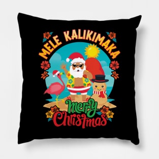 Mele Kalikimaka for a Bright Hawaiian Christmas Holiday Pillow