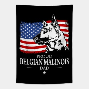Proud Belgian Malinois Dad American Flag patriotic gift dog Tapestry