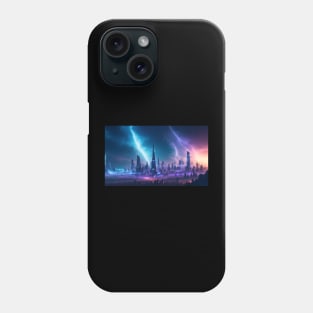 Futuristic city with beautiful sky landscape Phone Case