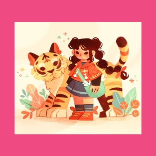 Little Girl and Tiger T-Shirt