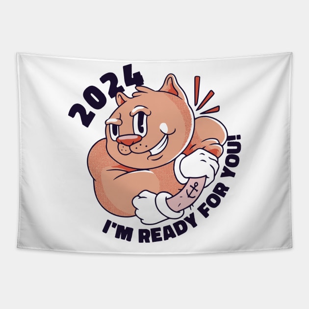 2024 I M Ready For You 2024 Happy New Year Tapestry TeePublic   55450607 0 