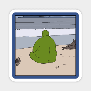 A Green Stone by the Sea Magnet