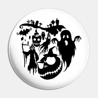 The Black Scary Halloween Pin