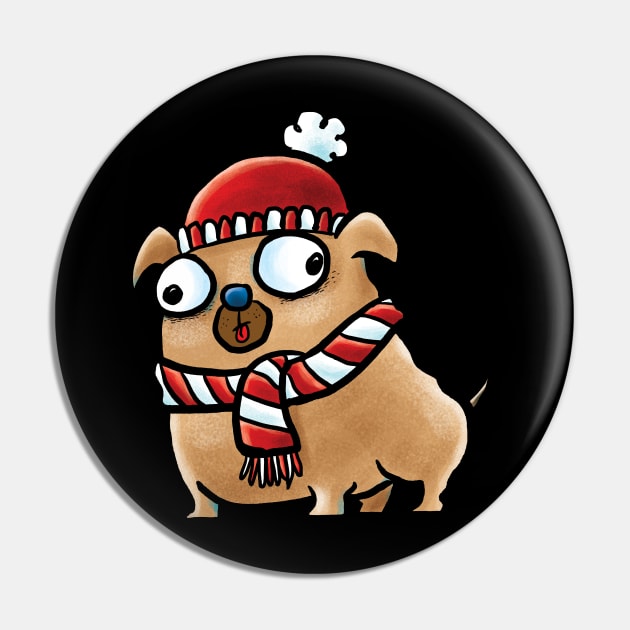 Winter Pug Pin by Grasdal