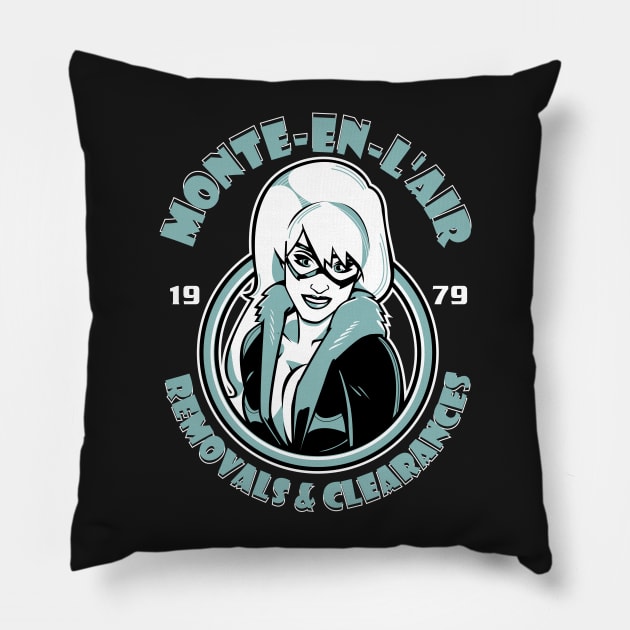 Black Cat Removals Pillow by boltfromtheblue