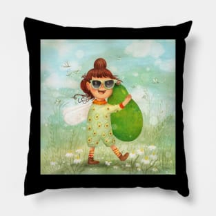 Avocado girl Pillow