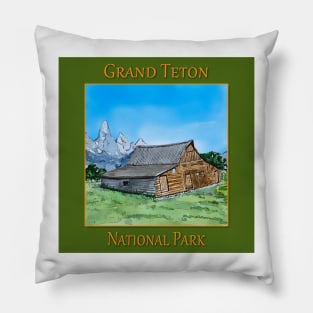 Mormon Row barn in Grand Teton National Park Pillow
