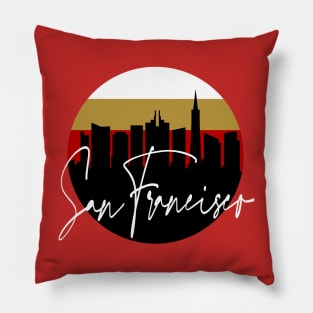 San Francisco Skyline Football Colors Pillow