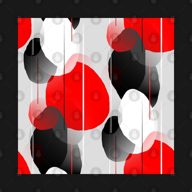 Modern Anxiety Abstract - Red, Black, Gray by MellowCat