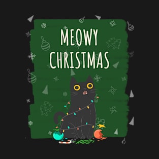 Meowy Christmas Cat T-Shirt