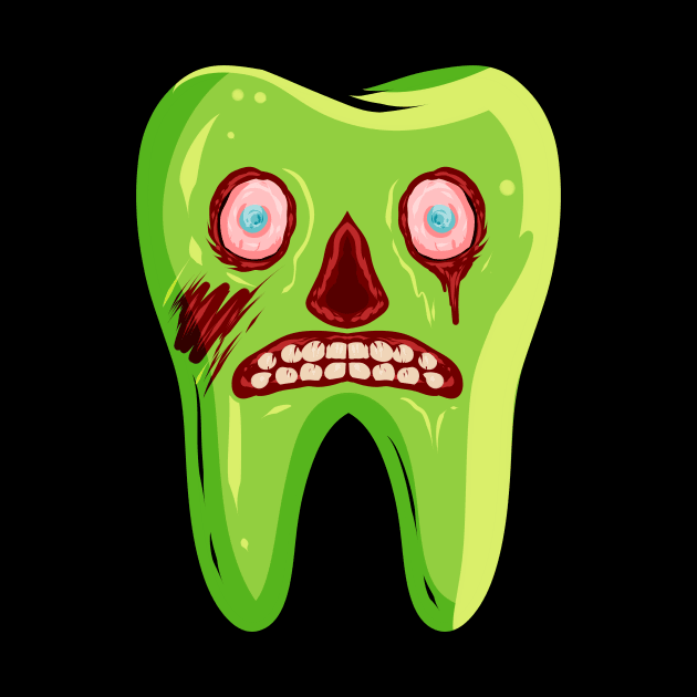 Zombie Tooth For Dentist On Halloween by SinBle