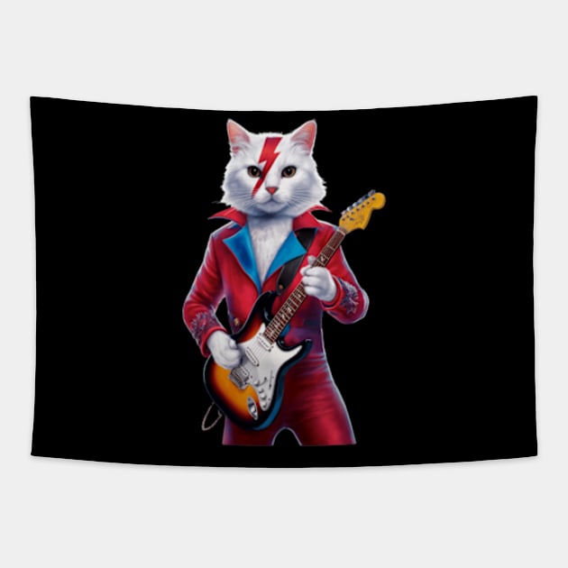 Ziggy Stardust Cat Tapestry by CustomCraze