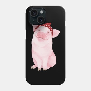 'Adorable Pig in a Bandana' Funny Pig Gift Phone Case