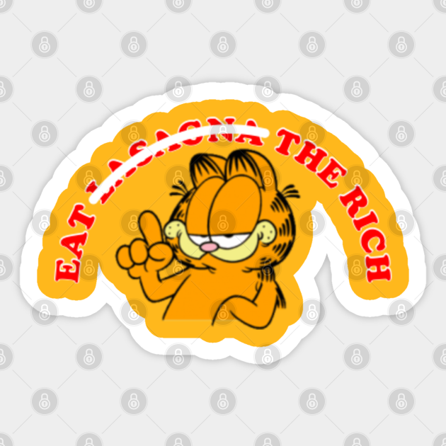Eat The Rich / Garfield Meme Design - Arm The Working Class - Sticker