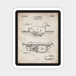 Duck Decoy Patent - Hunter Outdoors Hunting Art - Antique Magnet