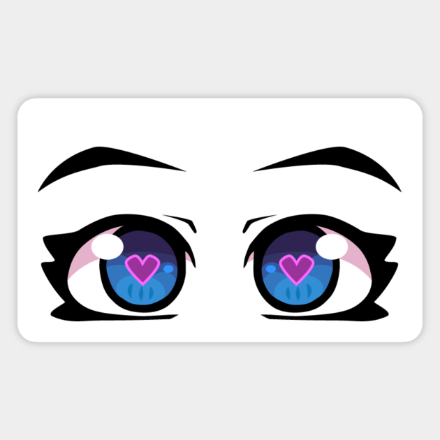 Anime Eyes Blue Love Anime Face Pegatina Teepublic Mx