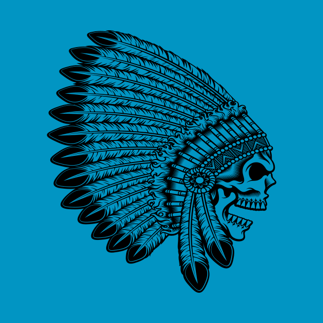 Indian Headdress Skull by RightBrainIndustries