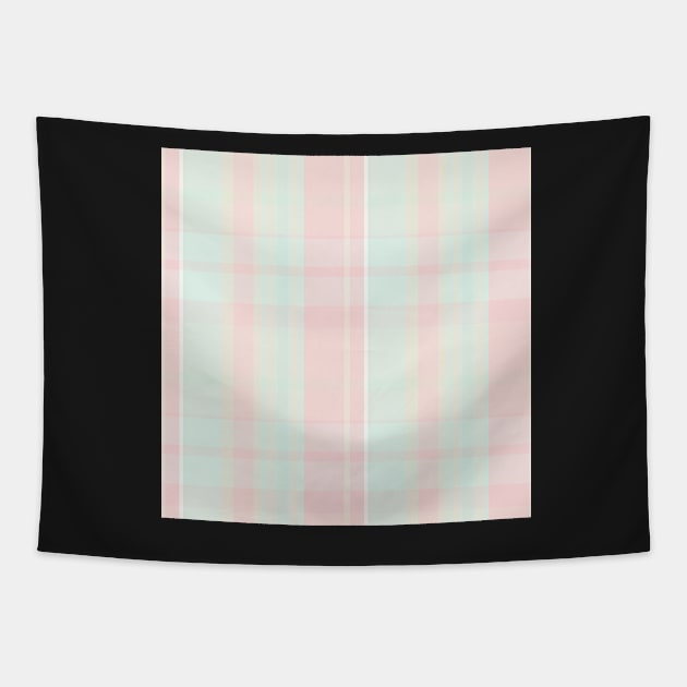 Pastel Aesthetic Conall 1 Hand Drawn Textured Plaid Pattern Tapestry by GenAumonier