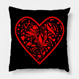 HAPPY Valentines Day Red Heart Pillow