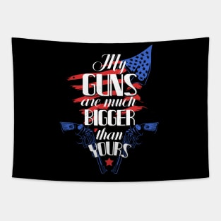 Gun Owner Gun Lover Pistols USA Flag Guns Tapestry