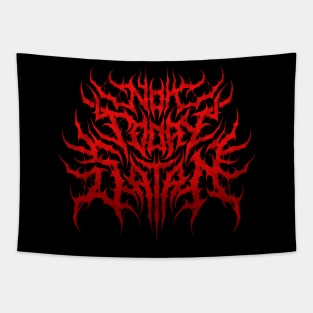 Not Today Satan (red) death metal design Tapestry