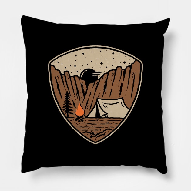 Camp Cliffs Pillow by quilimo