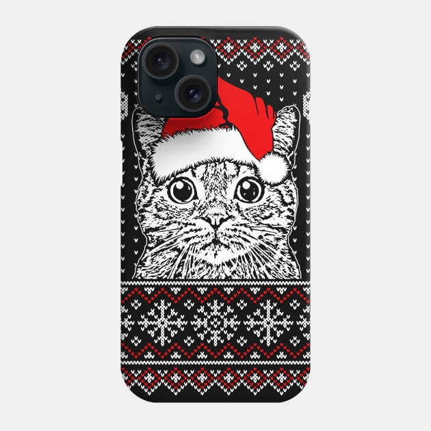 merry catmas ugly sweater Phone Case by crackdesign