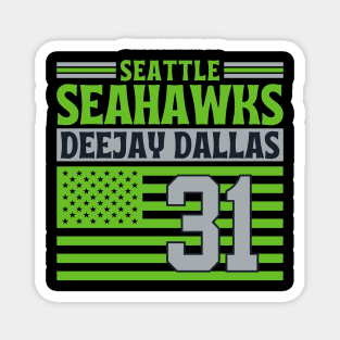Seattle Seahawks Dallas 31 American Flag Football Magnet