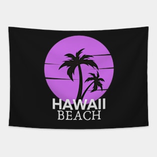 Vintage Hawaii Beach sunset Palm Trees Tapestry