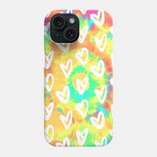 Tie Dye Hearts Phone Case