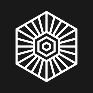 White Minimalist Geometric Glyph Mandala Sigil Rune 456 T-Shirt