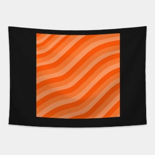 Orange Color Wave Pattern Tapestry