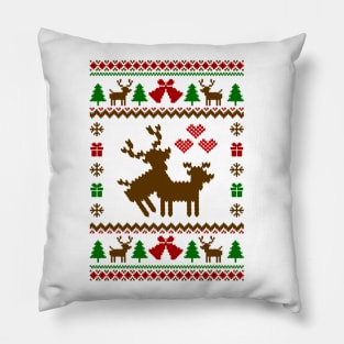 Ugly Frisky Deer Ugly Sweater Pillow