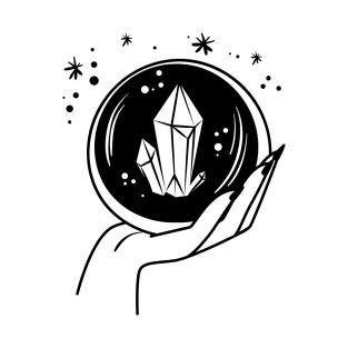 Crystal Magical Ball on Witch's Hand T-Shirt