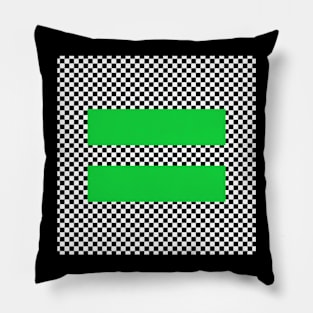 Checkerboard Equality Green Pillow