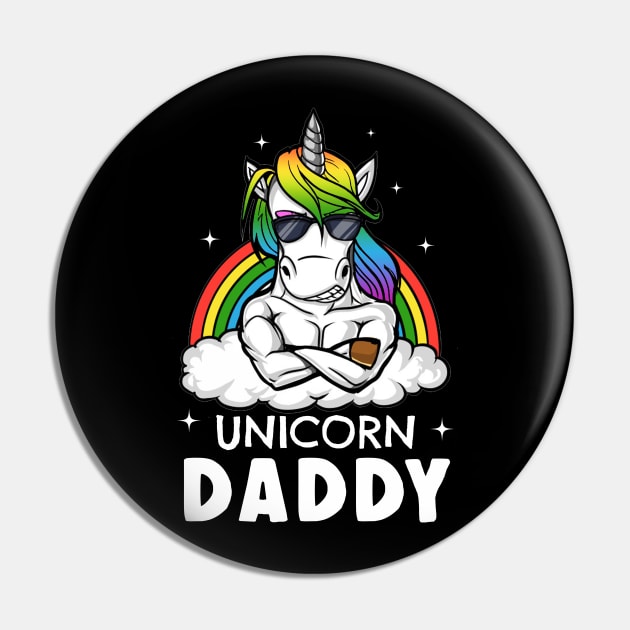 Unicorn Daddy Funny Gym Unicorn T-Shirt For Father Pin by Danielsmfbb