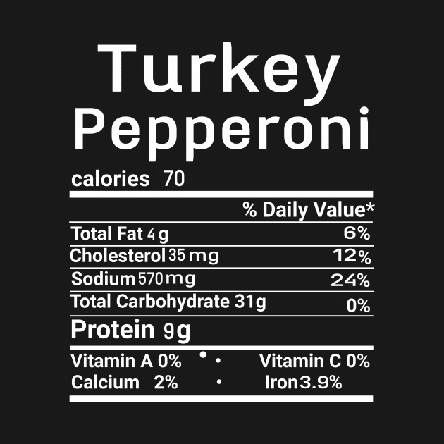 Turkey Costume Funny Christmas Food Nutrition Facts by MichelAdam